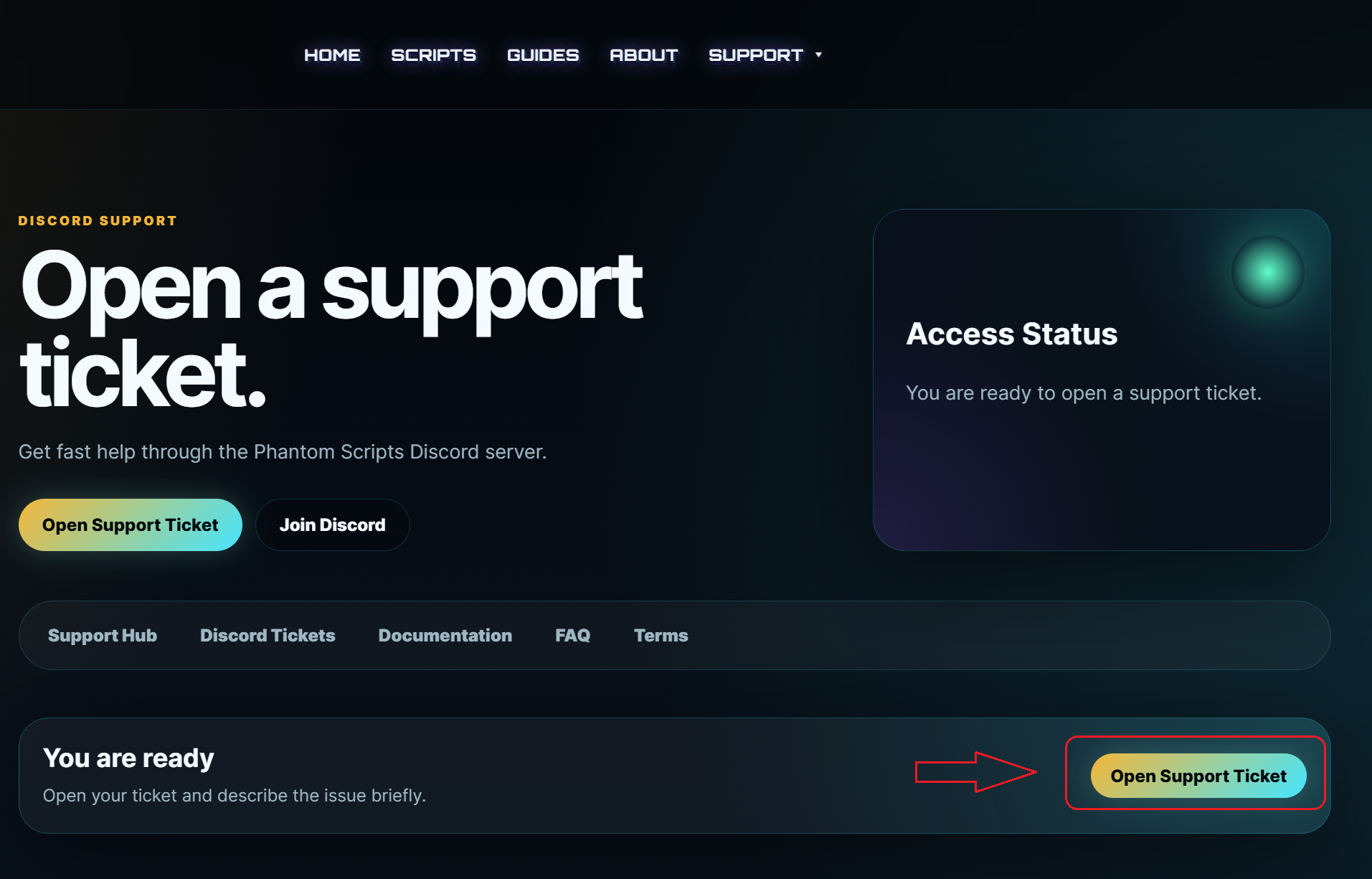 4. Follow the Discord ticket channel instructions