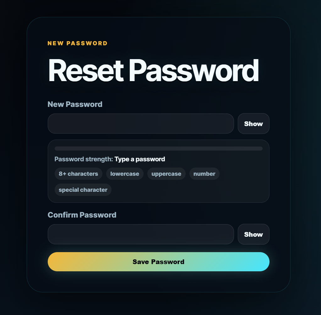 3. Create a new password